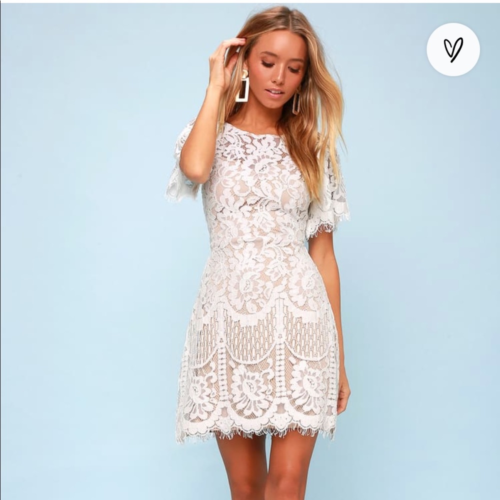 Lulus Pearson White Lace Dress
